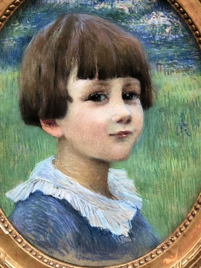 null Impressionist school "Portrait of a child" pastel, early 20th century, 40,5...