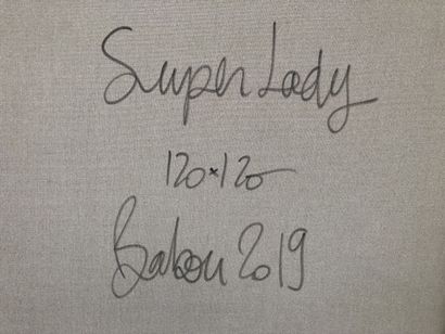 null BABOU (1979) "Super Lady" acrylique sur toile, titrée "Super Lady", signée et...