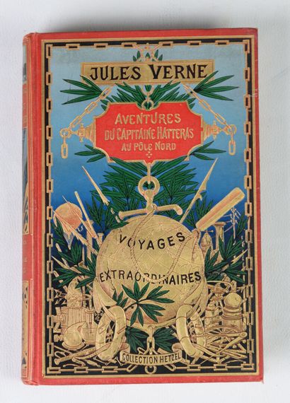 null HETZEL Jules Verne, gilt cardboard back with lighthouse Extraordinary Journeys,...