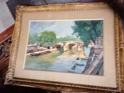 null CANDES "Barge" Pastel, SBG, 36x52cm