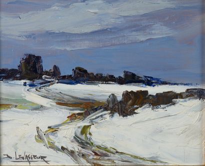 null J.LEVASSEUR "Snow on the plain" HST, SBG, 22x27cm