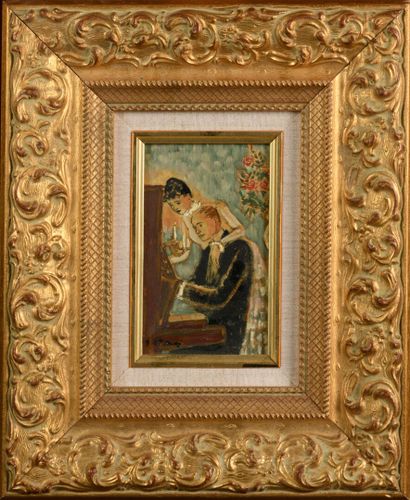 null Berthommé SAINT ANDRE (1905-1977) "The piano lesson" HSP, SBG, 16x10cm