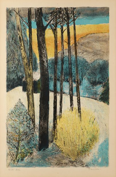null GUY BARDONE "Landscape" Lithograph 25/85 on SBD arch paper, countersigned on...