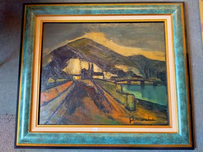 null Jeff FRIBOULET "Hill" HST, SBD, 54x65cm
