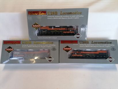 null PROTO SERIES a lot of 3 U28B Great Northern locomotives (without guarantee of...