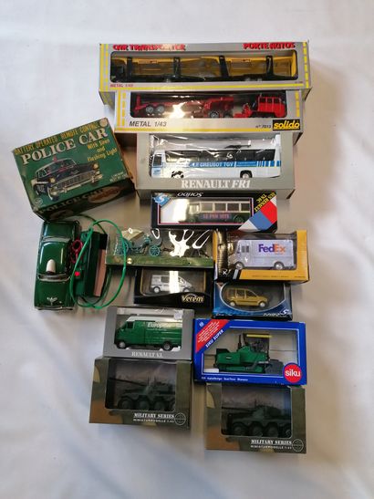 null Lot of various models: Solido, K-Line, Military Series, Police Car with remote...