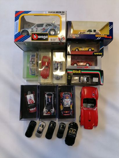 null Lot of Porsche, Ferrari, Rally Cars, Burago, Corgi, 17 pieces