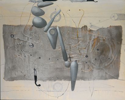 null Richard TEXIER « Théoria Sacra » 2010, acrylique sur toile, signé au dos, 130x162...