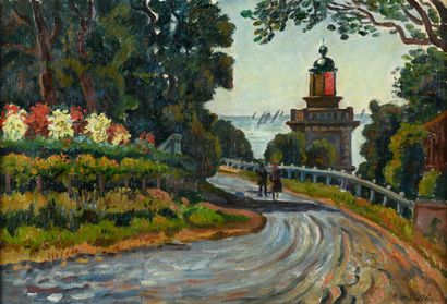 null Henri DE SAINT DELIS 1878-1949 "The lighthouse of Honfleur" HST, SBD, 38x55...