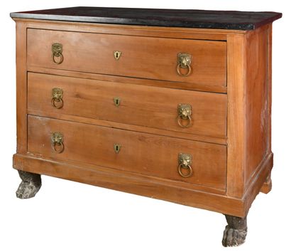 null Chest of 3 drawers marble top : H87cm, Width 62cm, Length 115cm