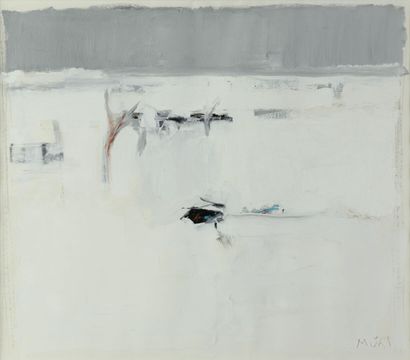 null Roger MUHL "Paysage sous la neige" Huile sur papier, SBD, 37x43cm
