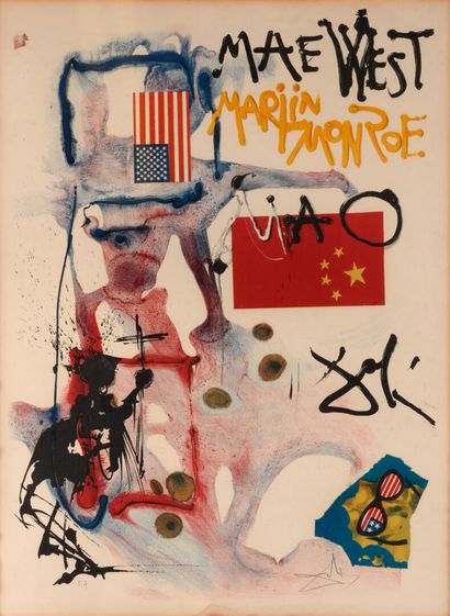 null Salvador DALI "Mae West Marilyn Monroe and Mao" artist's proof, SBD, 72x54c...