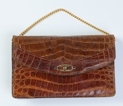 Anonymous: 22 cm reptile leather bag, snap...