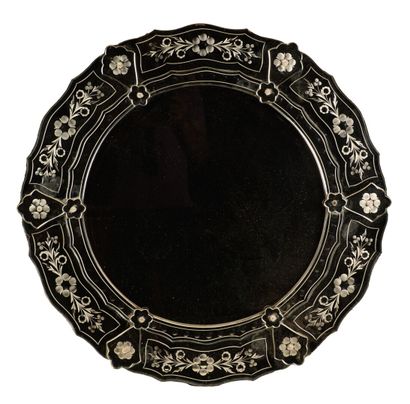 null Venetian mirror with flowers Diameter 80cm