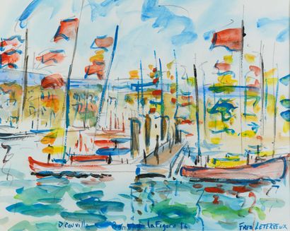 null Frederic LETERREUX "Deauville Bompard Figaro 2016" acrylic on paper, SBG, 3...
