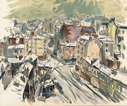 null Fernand HERBO 1905-1995 "Vercingetorix street seen from the roofs" artist's...