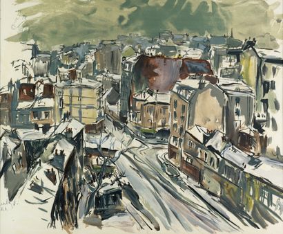 null Fernand HERBO 1905-1995 "Vercingetorix street seen from the roofs" artist's...