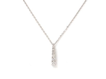 Necklace in white gold 750 thousandths, holding...