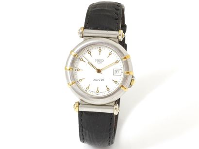 null FRED ''Force 10

Men's wristwatch in two-tone steel, white dial with applied...
