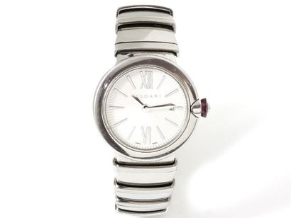 null BULGARI ''LVCEA

Ladies' wristwatch in steel, round case, silvered dial with...