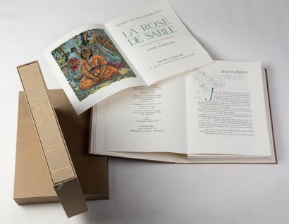 null Henry De Montherlant "La rose de sable" 2 volumes in-folio sous coffret en feuilles....