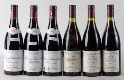 Un lot de 6 bouteilles de Bourgogne dont...