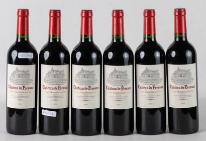 6 bouteilles de Château de Pressac, Saint-Emilion...
