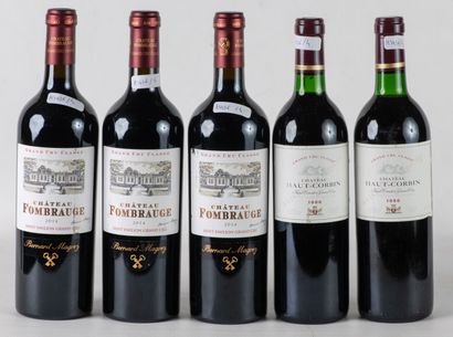 null A batch of 5 bottles including 3 bottles of Château Fombrauge, 2014, Saint-Emilion...