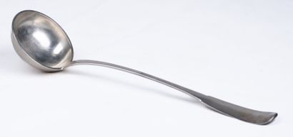 Silver ladle. Old man punch