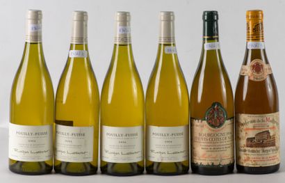null Un lot de 6 bouteilles (blanc) dont 4 Pouilly-Fuissé 2004, Roger Lassarat, 1...