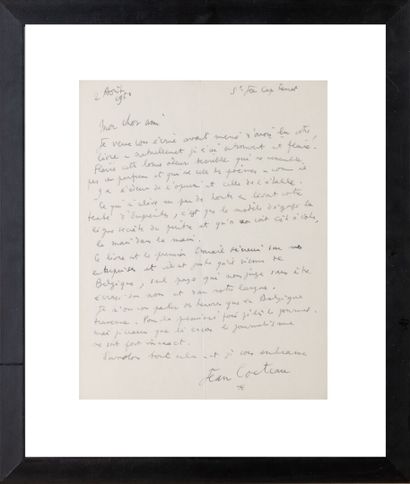 Jean Cocteau, lettre manuscrite de plusieurs...
