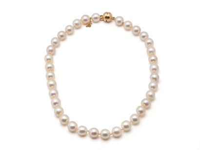 null Necklace featuring a strand of cultured pearls, approx. 9 mm. It is adorned...