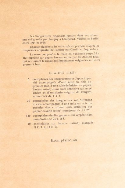 null Jacques PREVERT, Pougny, 10 linogravures originales 1914-1920, Paris, 1964,...