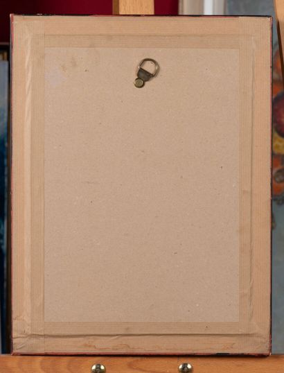 null Lucien COUTAUD (1904-1977) "Bon Anniversaire, 1955", gouache sur papier épais,...