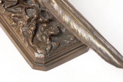 null Paul-Edouard DELABRIERRE (1829-1912) "Faisan doré" (Gilded Pheasant) Bronze...
