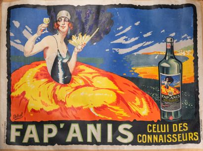 null Affiche ancienne originale publicitaire Fap'Anis illustrée par Delval vers 1930,...
