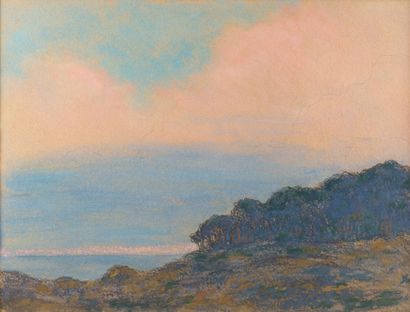 null Jean Francis AUBURTIN (1866-1930) "Effet de nuages sur les bois et la mer à...