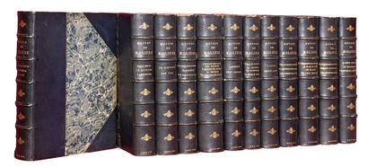 null Molière, oeuvres, Paris, J Lemonnier, 1882-1896, 32 volumes reliés en 12 volumes...