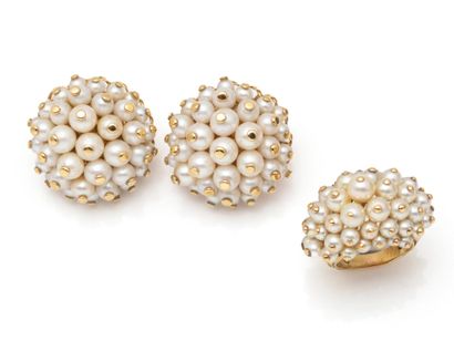 null EVA SEGOURA
Half-set in 750 thousandths gold decorated with clusters of cultured...
