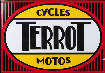 null Plaque émaillée cycle Terrot, motos, plaque moderne, 68x48 cm