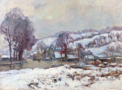 null Robert Antoine PINCHON (1886-1943) "Boulevard de Croisset, effet de neige" HST,...