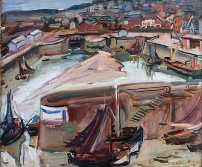 Emile Othon FRIESZ 1879-1949 «Honfleur, Port à marée basse»
HST, signée et datée...