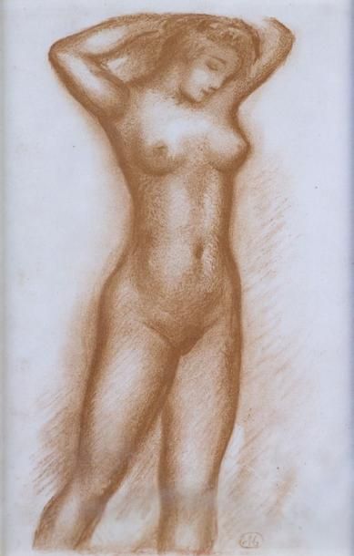 Aristide MAILLOL 1861-1944 «Nu de femme» sanguine, cachet au milieu en bas
21x33...