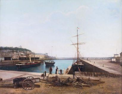 Natalie BURLIN 1875-1921 «Le port d'Honfleur»
HST, SBD et datée 1884
60x73cm