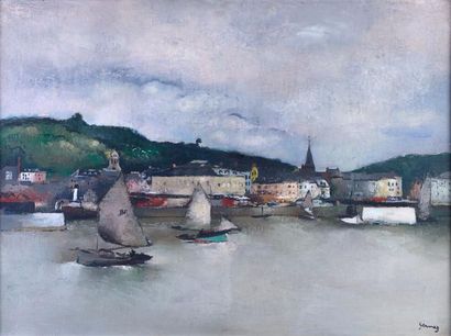 Paul Elie GERNEZ 1888-1948 «Entrée du port d'Honfleur»
HST, SBD, 61x81cm