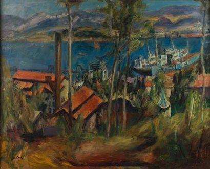 null Henri HAYDEN 

1883-1970

"Le port du midi"

HST, SBG, 60x73cm