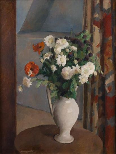 null Richard MAGUET 

1896-1940

"Vase de fleurs" 

HST, SBG, (petites éclats de...