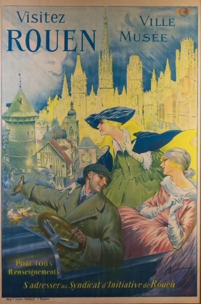 null P. BONNET

"Visitez Rouen, ville Musée"

circa 1910, affiche, SBD, porte le...