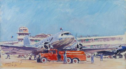 null Lucio PERINOTTO

1949 

"Le Bourget 1938"

aquarelle, crayon et gouache, SBD,...