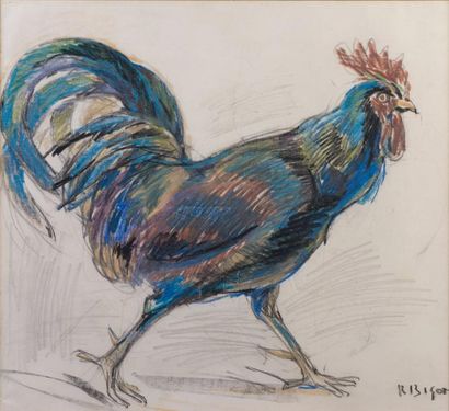 null Raymond BIGOT

1872-1953 

"Le coq" pastel et crayon, SBD, 41.5x45cm et "La...